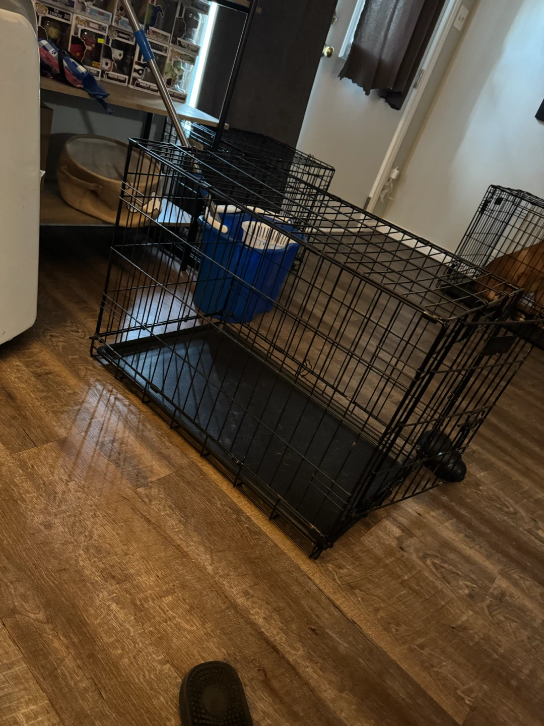 Large Black Metal Dog Crate - photo 2