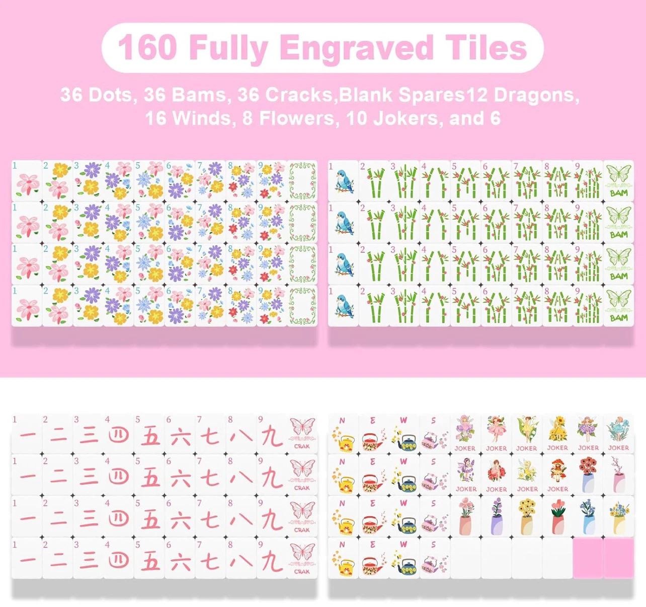 Pink Fairy Themed Mahjong Tile Set - photo 5