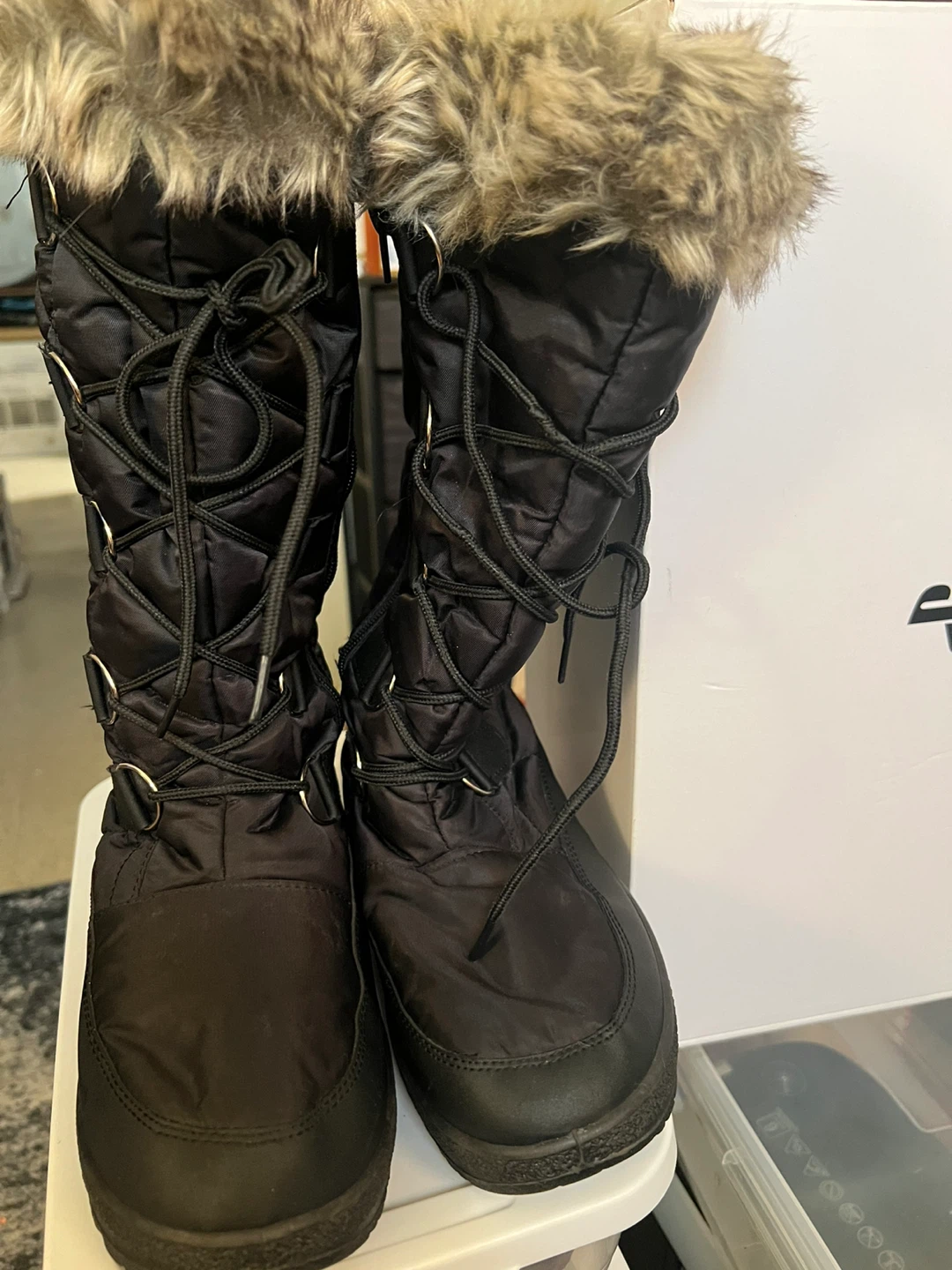 Poala Black Winter Boots Size 9