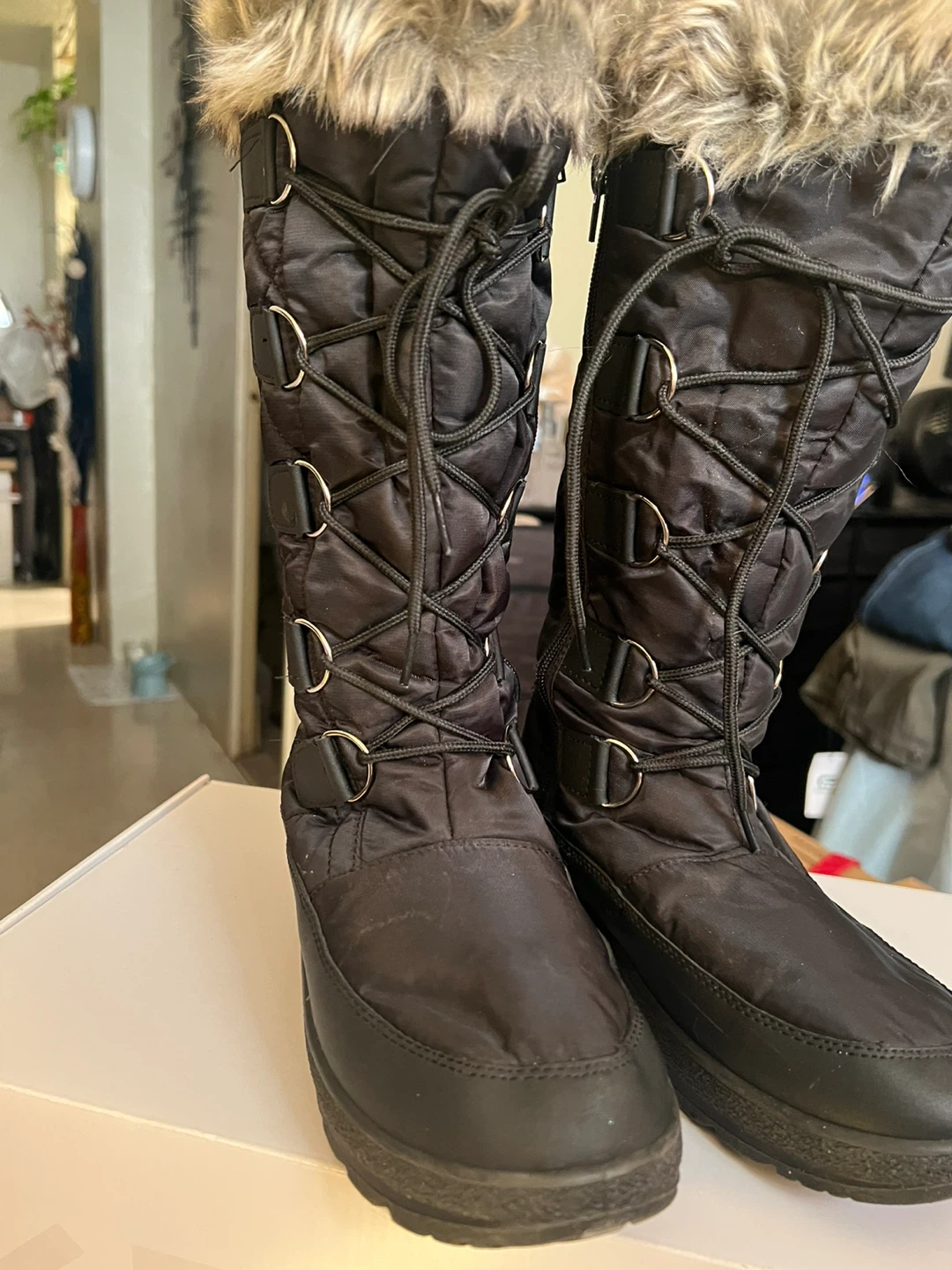 Poala Black Winter Boots Size 9 - photo 2