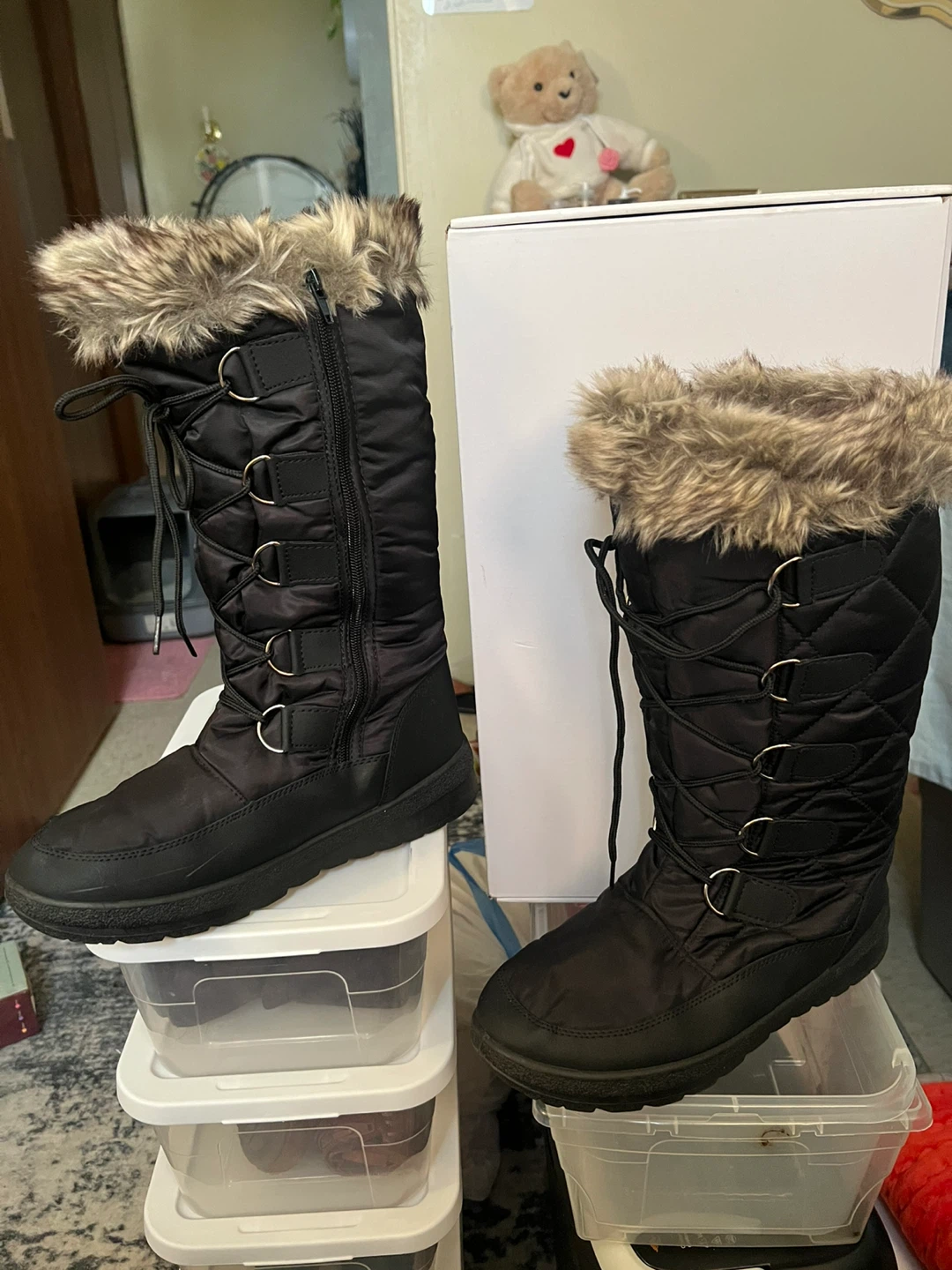 Poala Black Winter Boots Size 9 - photo 4