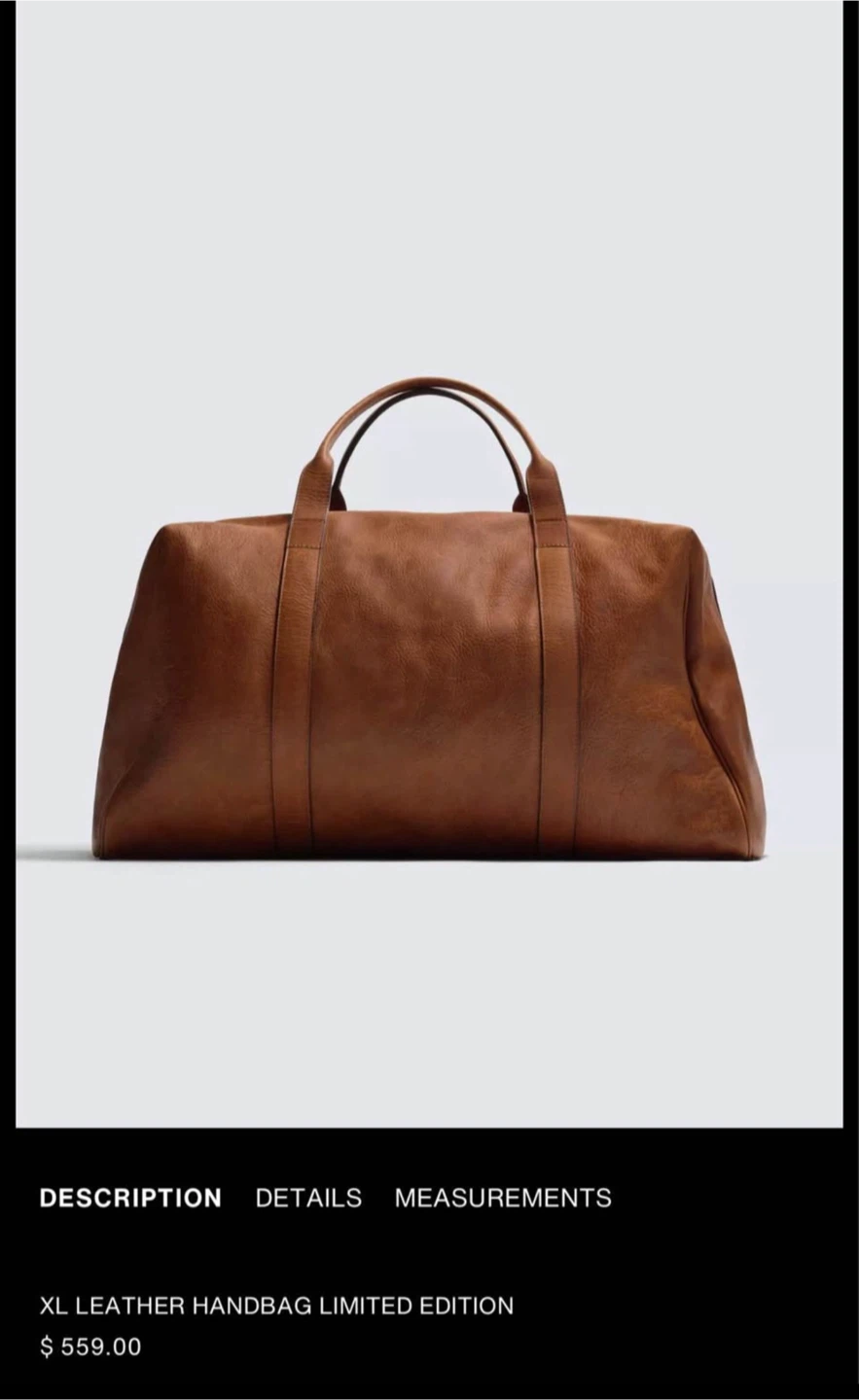 Zara XL Leather Limited Edition Handbag