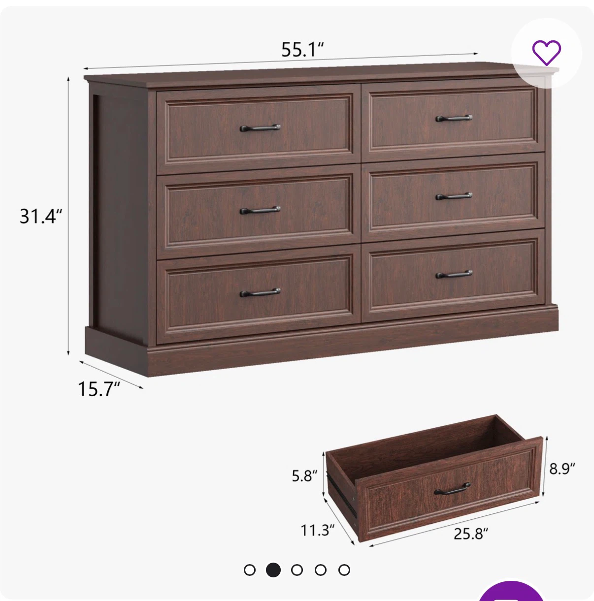 Ophelia & Co. 6-Drawer Dresser - photo 2