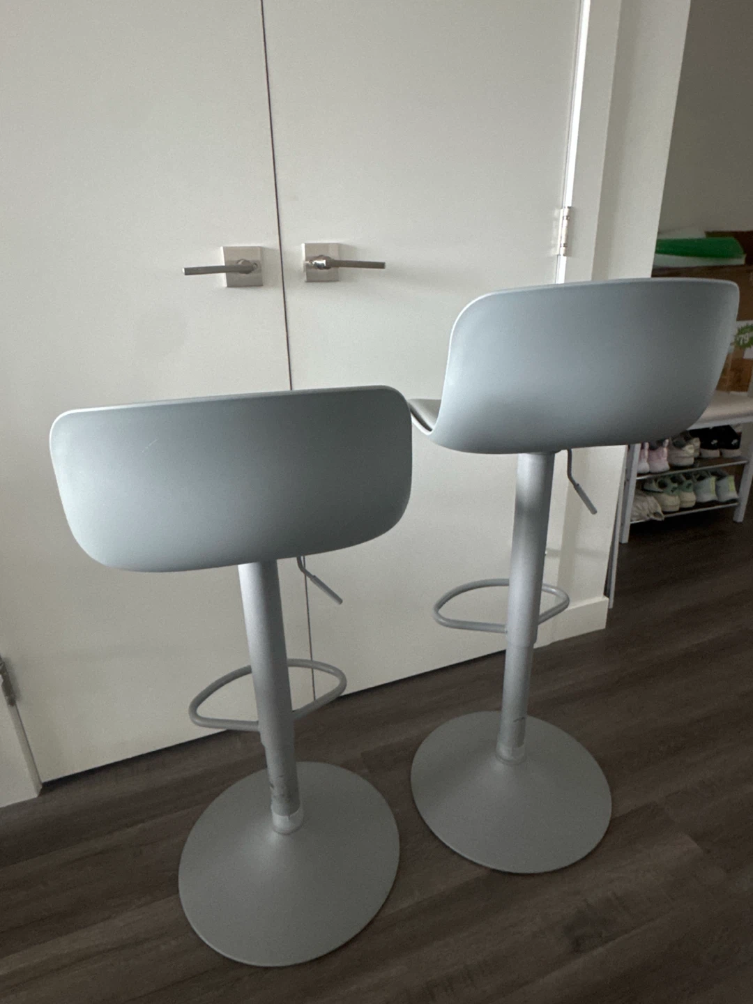 Set of 2 Grey Adjustable Bar Stools - photo 4