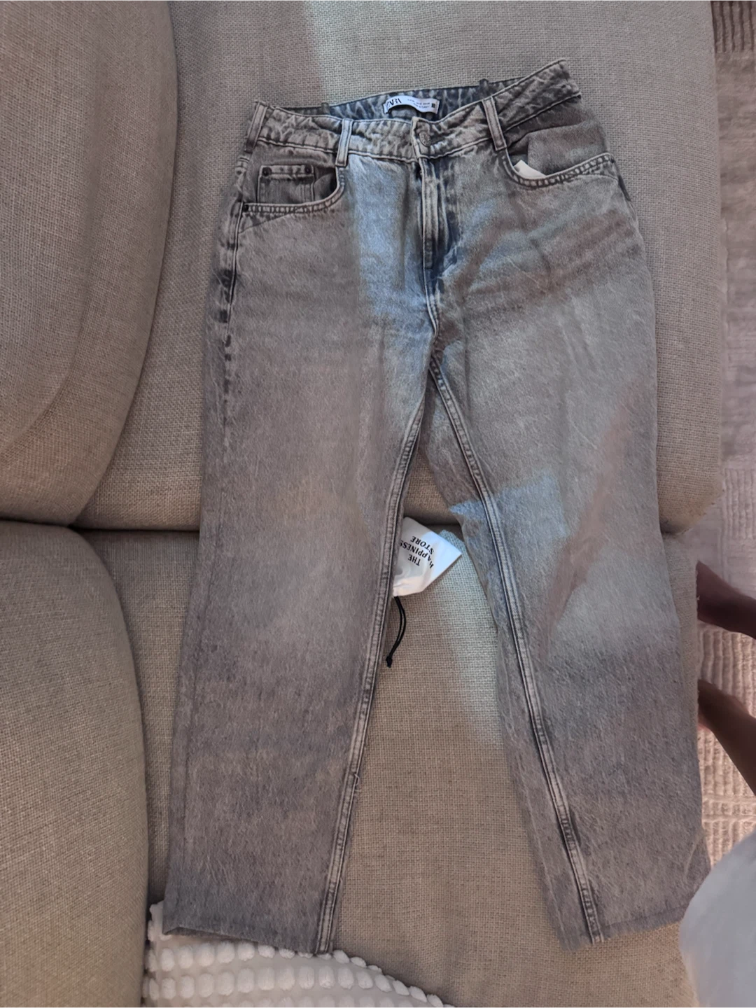 Zara Grey Wash Denim Jeans - Petite