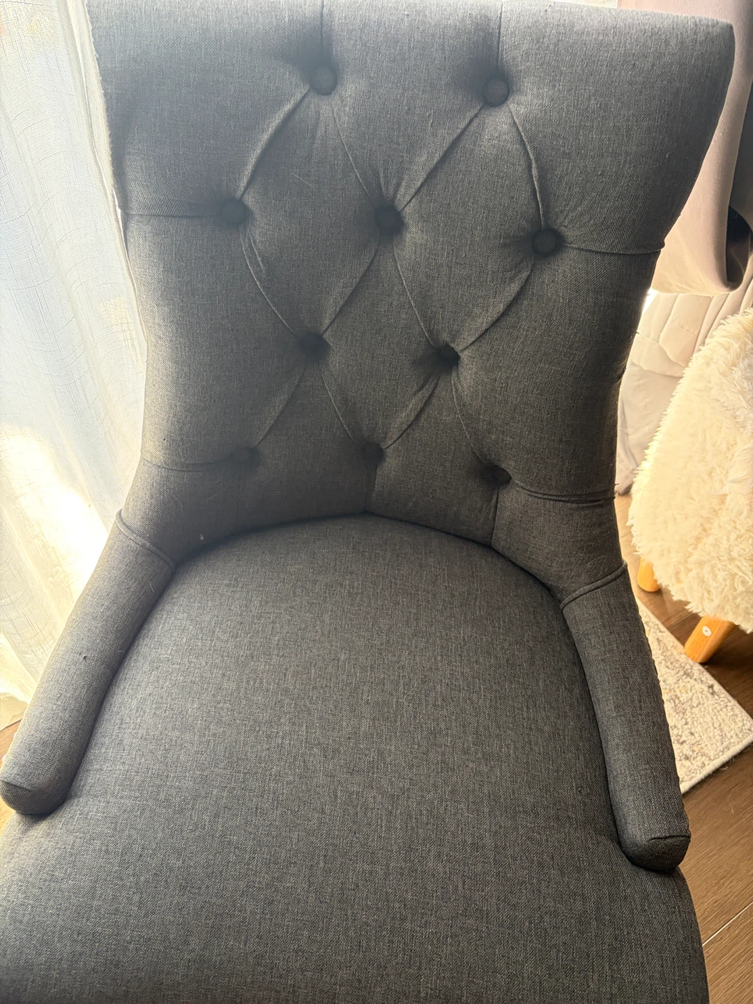 Set of two gray upholstered accent chairs - photo 3
