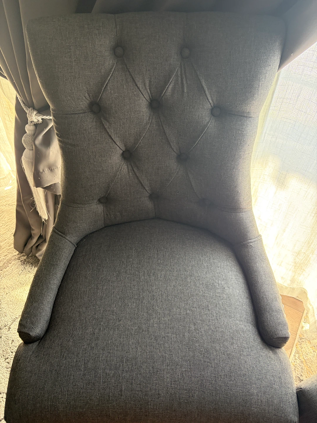 Set of two gray upholstered accent chairs - photo 4
