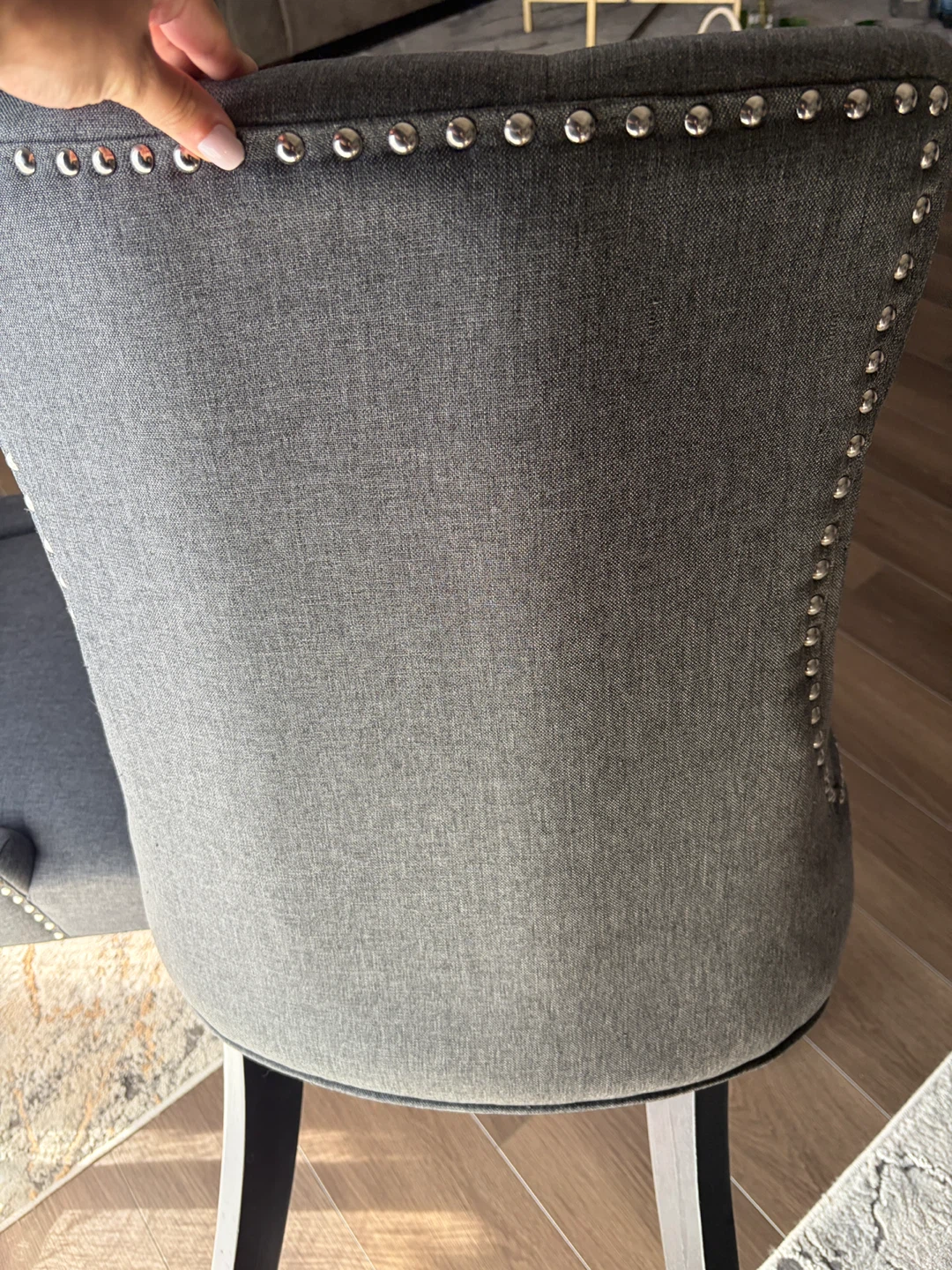 Set of two gray upholstered accent chairs - photo 5