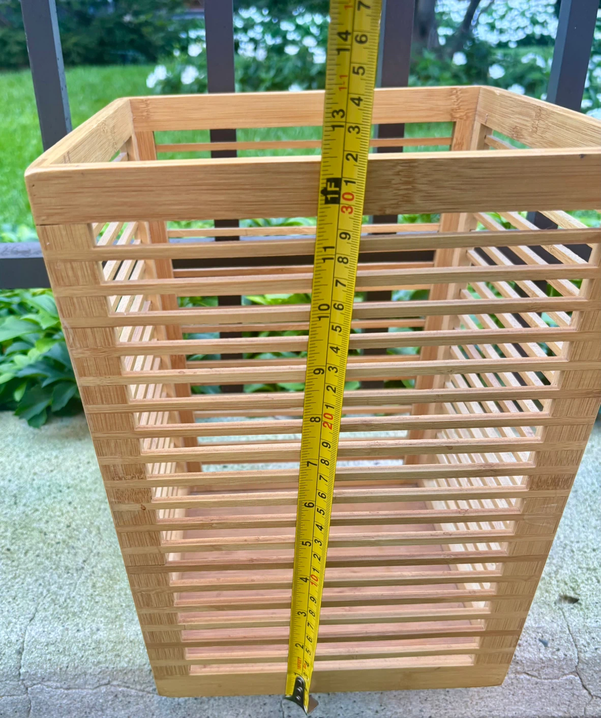 Bamboo Slatted Wastebasket - photo 5