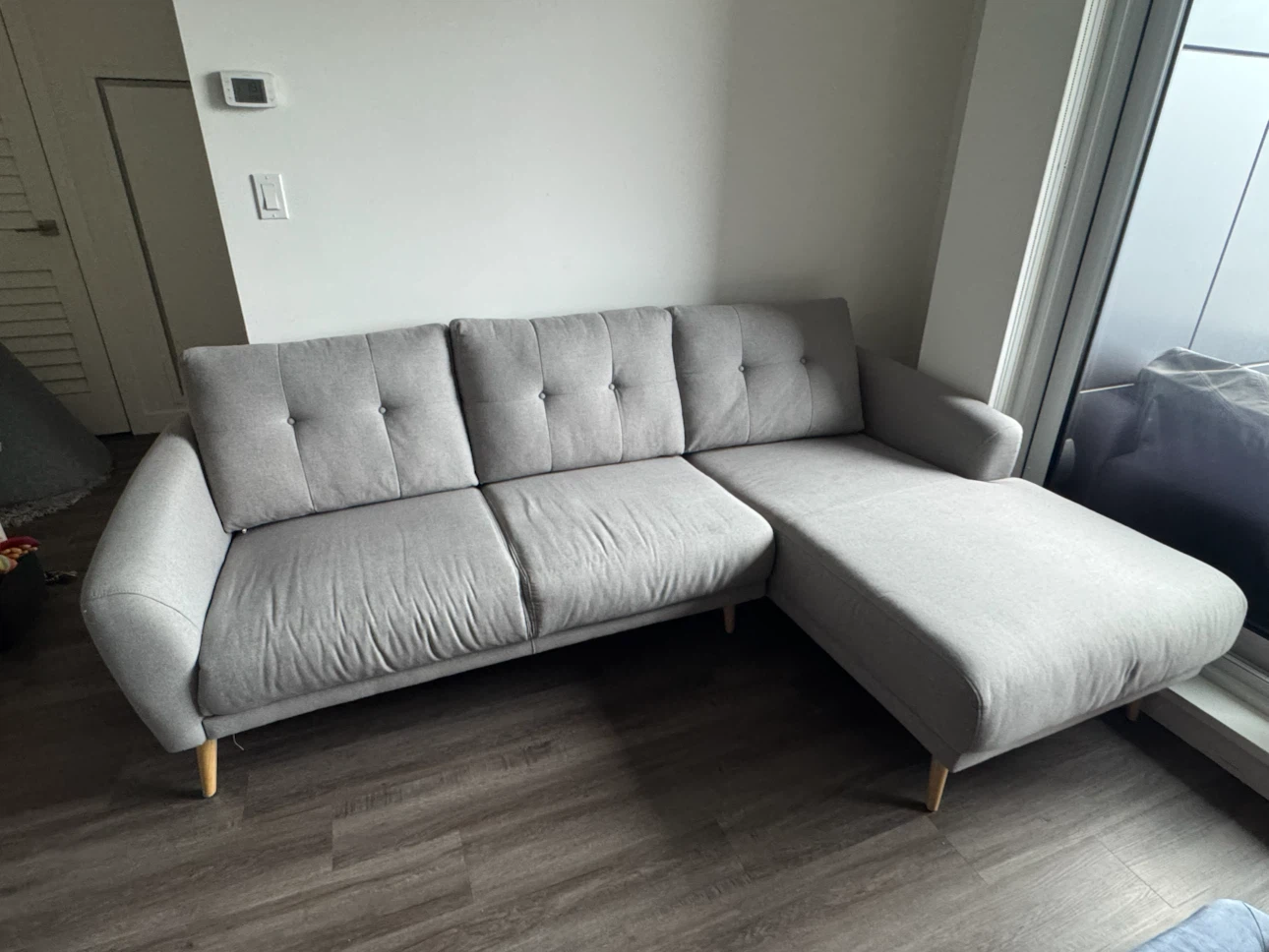 Light Grey L-Shaped Sectional Sofa - photo 4