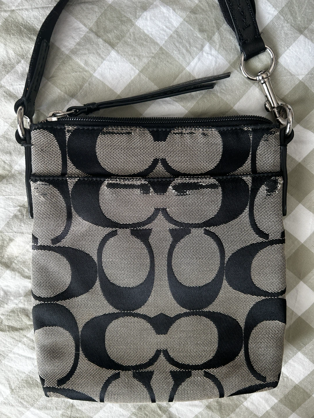 Vintage Coach Signature Stripe Crossbody Bag - photo 2