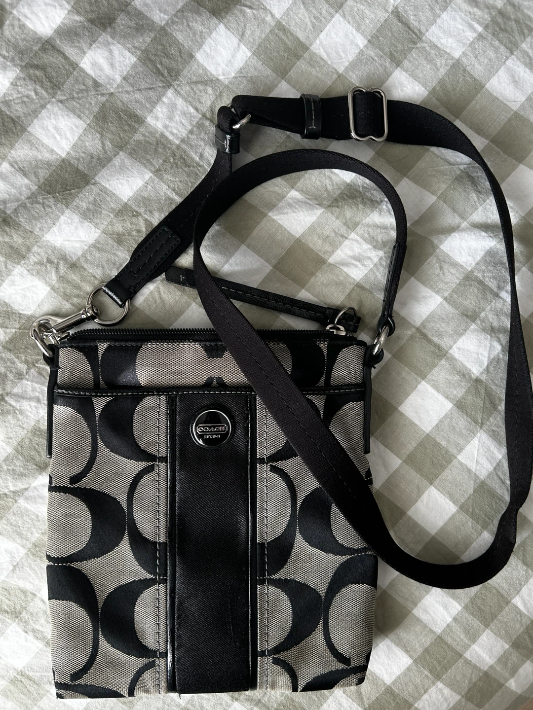 Vintage Coach Signature Stripe Crossbody Bag - photo 3