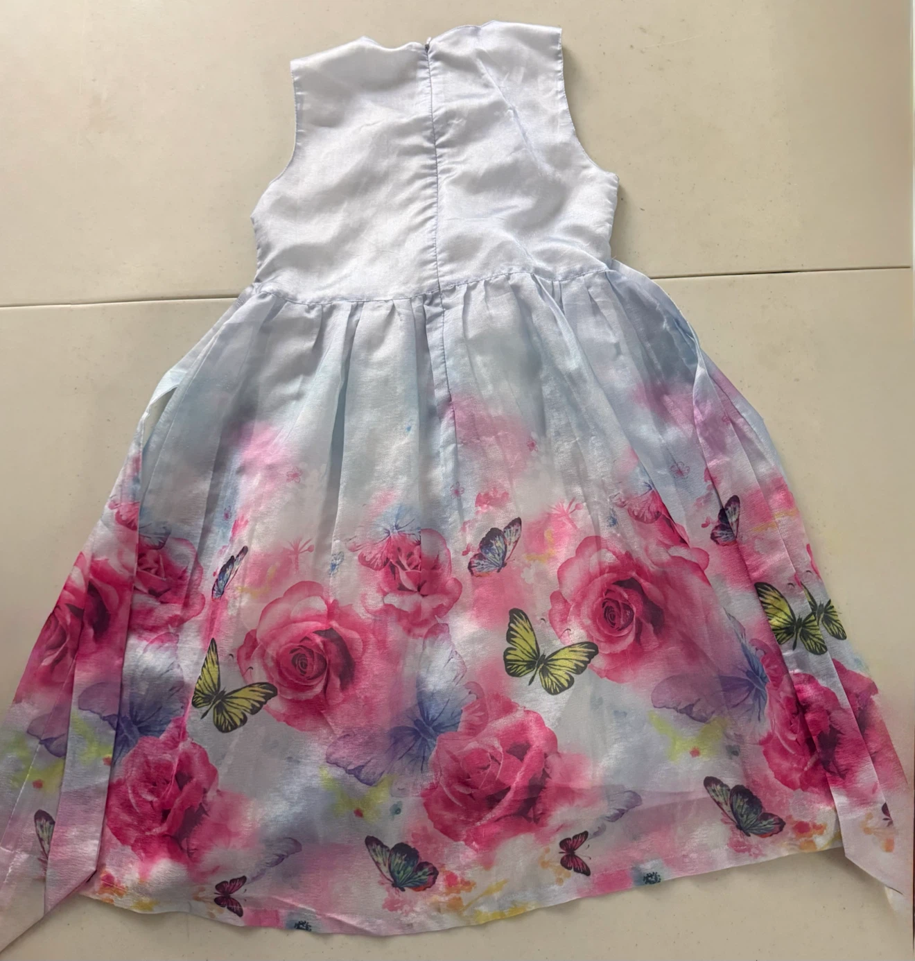 Butterfly And Floral Blue Dress Size 12 - photo 2