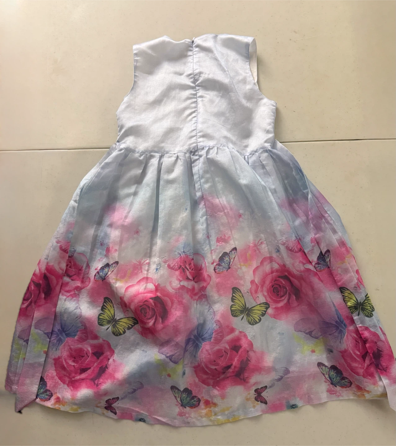 Butterfly And Floral Blue Dress Size 12 - photo 4