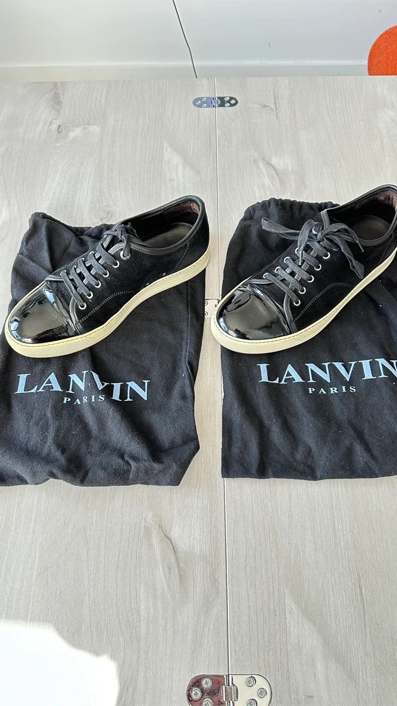 Lanvin Paris Black Suede Sneakers