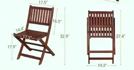 TOZEY ACACIA WOOD FOLDING DINING CHAIRS - SET OF 4 - photo 2