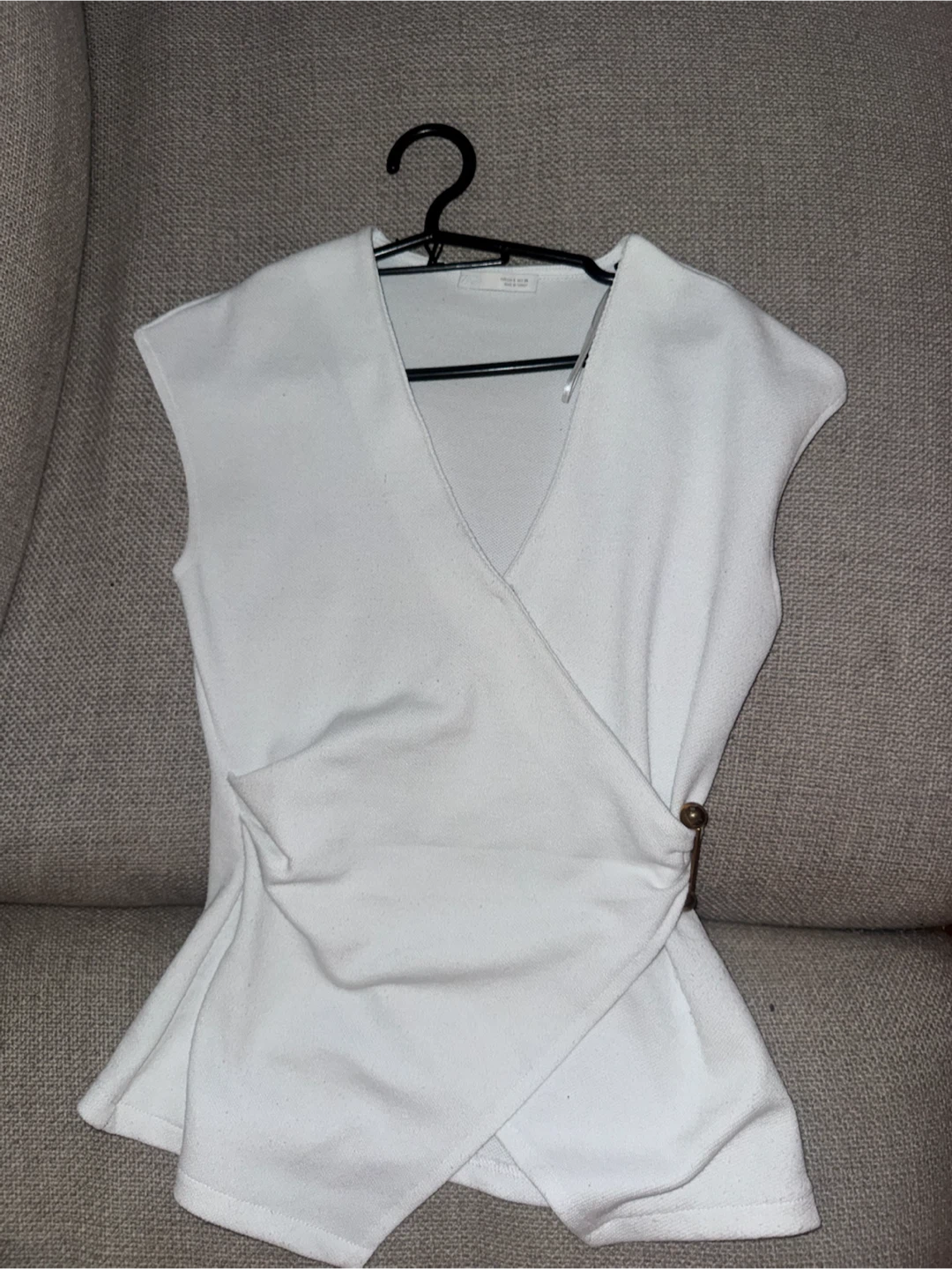 Zara White Wrap Top Size S - photo 3