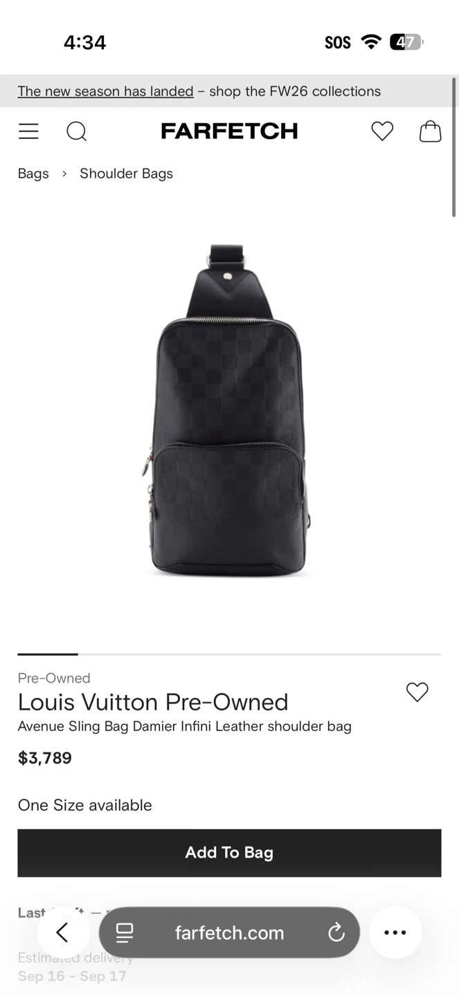 Louis Vuitton Damier Infini Avenue Sling Bag - photo 3