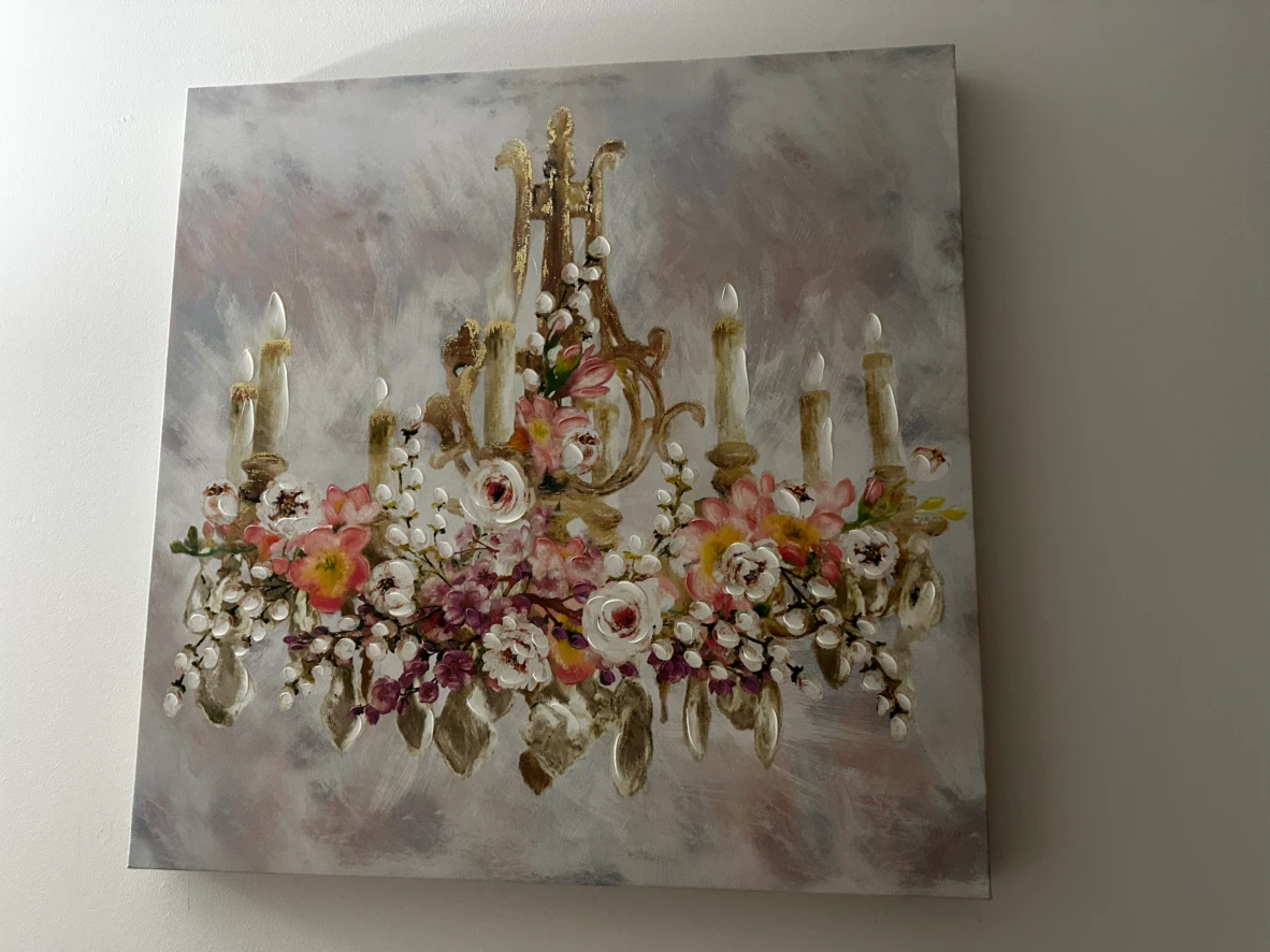 Floral Chandelier Canvas Painting