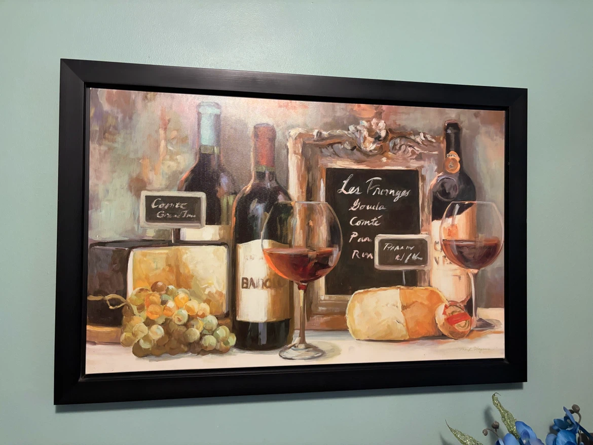 Wine and Cheese Still Life Framed Wall Art