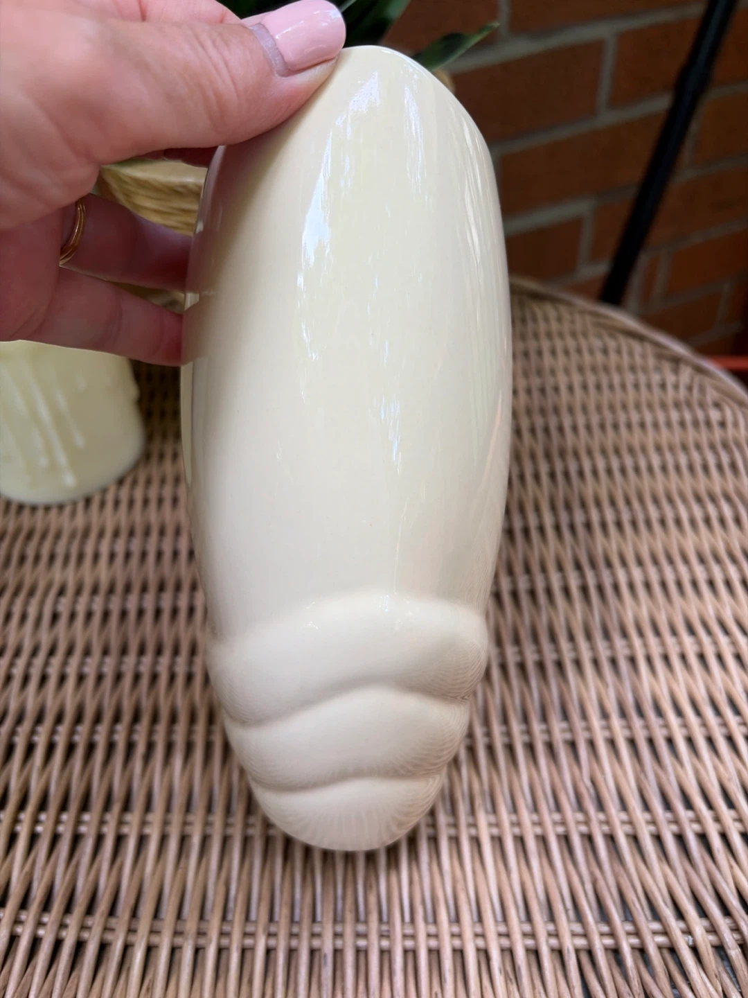 Vintage Cream Ceramic Vase - photo 5