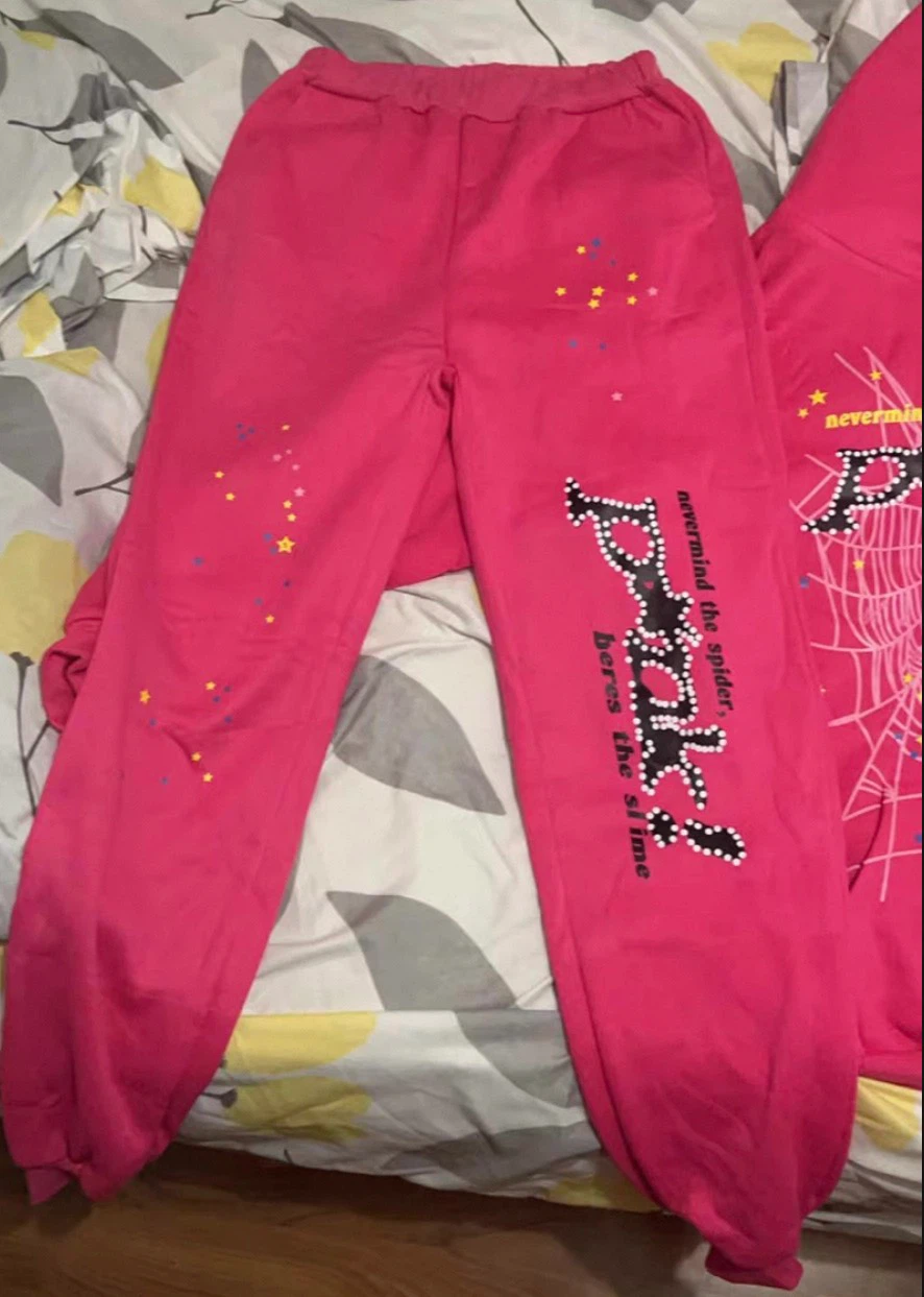 Pink Spider Web Hoodie and Jogger Set - photo 3