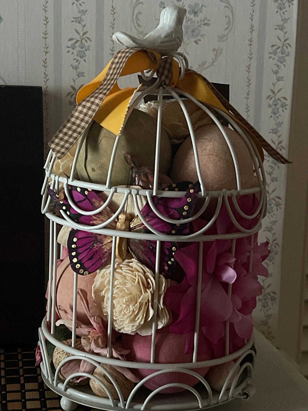 Decorative White Metal Birdcage