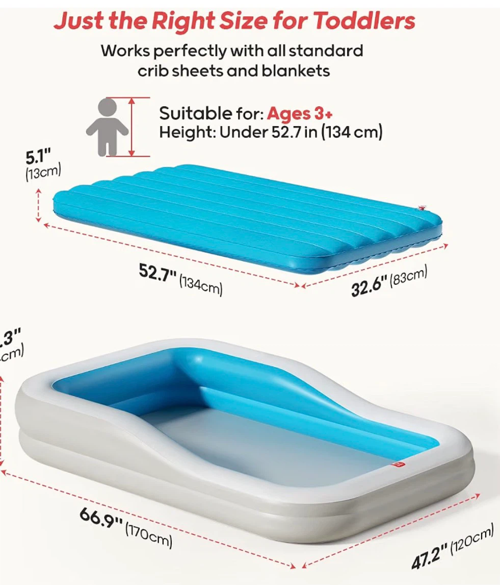 QPAU Inflatable Toddler Travel Bed – Brand New - photo 2