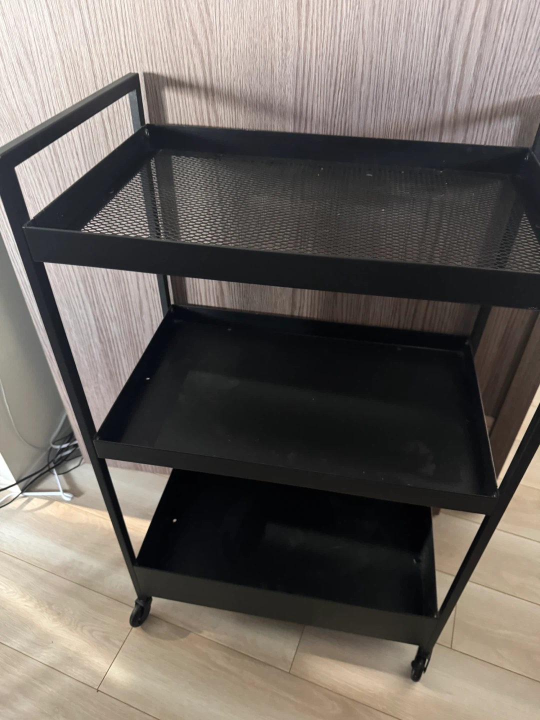 IKEA Black 3-Tier Rolling Storage Cart