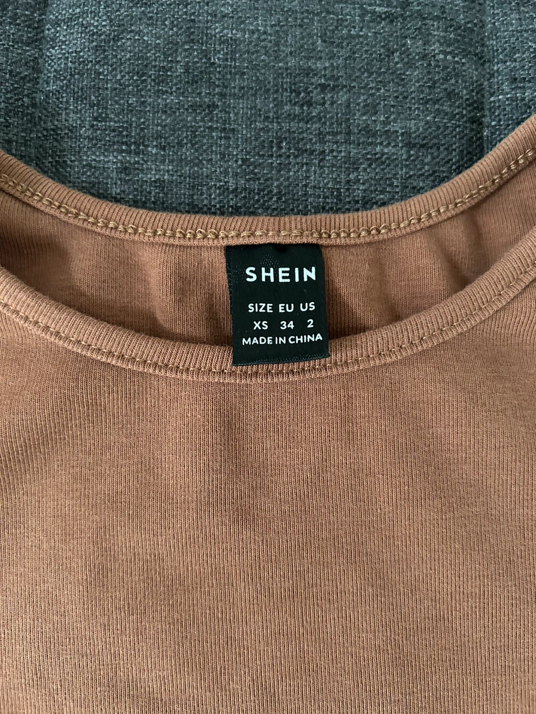 SHEIN Brown Crew Neck Crop Top - photo 2