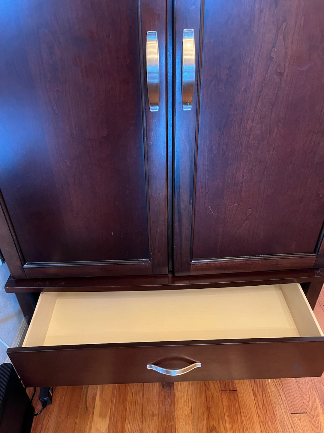 Dark Wood Armoire with Storage Drawers - photo 2