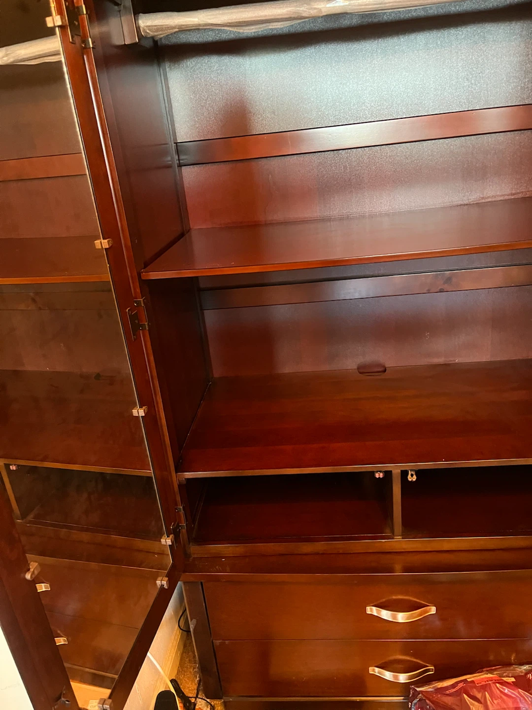 Dark Wood Armoire with Storage Drawers - photo 5
