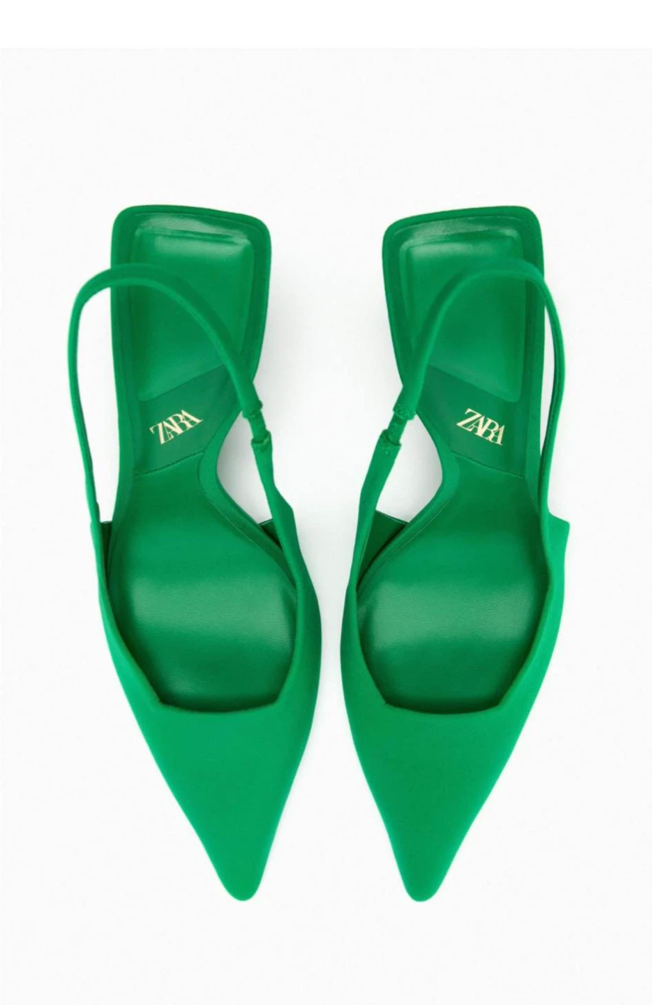 “NEW” Zara Fabric Heeled Slingbacks