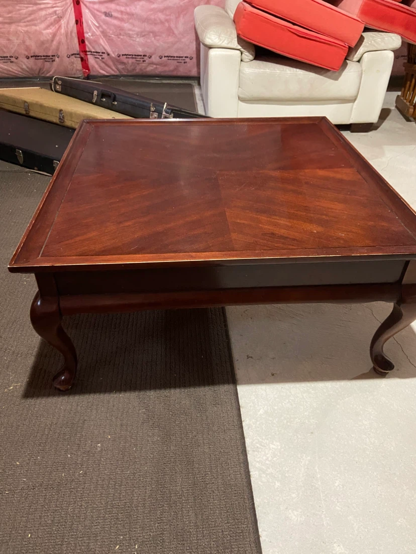 Dark Wood Square Coffee Table