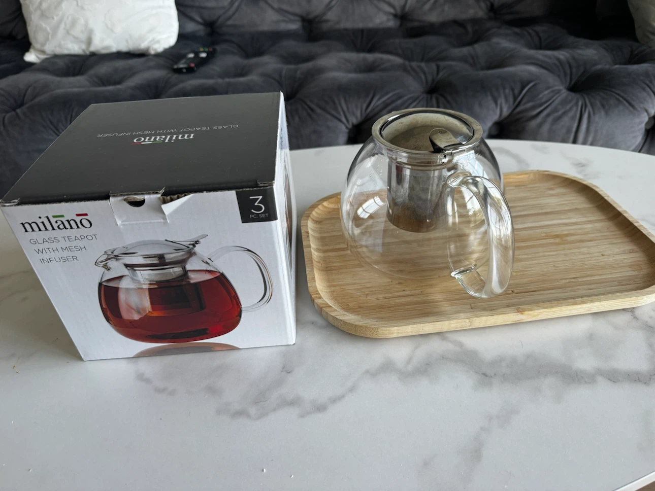 Glass Teapot with Mesh Infuser 3pc Set