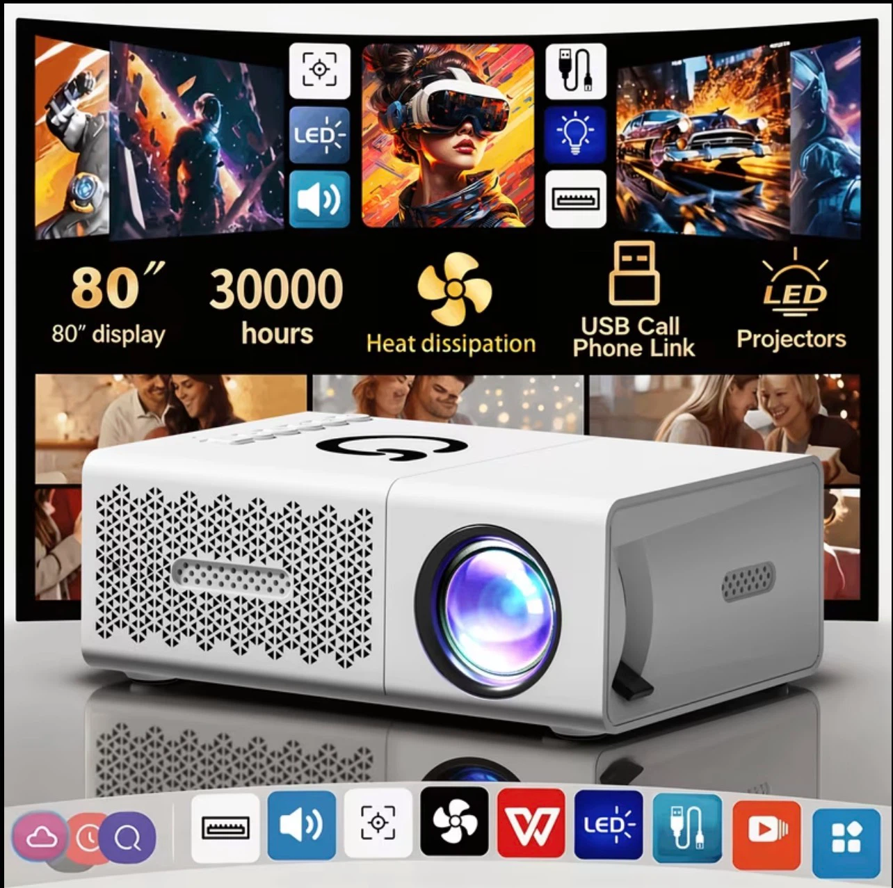 Portable W2 LED Projector