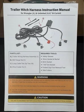 Trailer Hitch Wiring Harness for Jeep Wrangler JL/JLU - photo 2