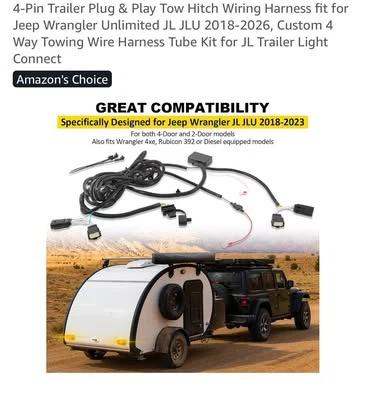 Trailer Hitch Wiring Harness for Jeep Wrangler JL/JLU - photo 3