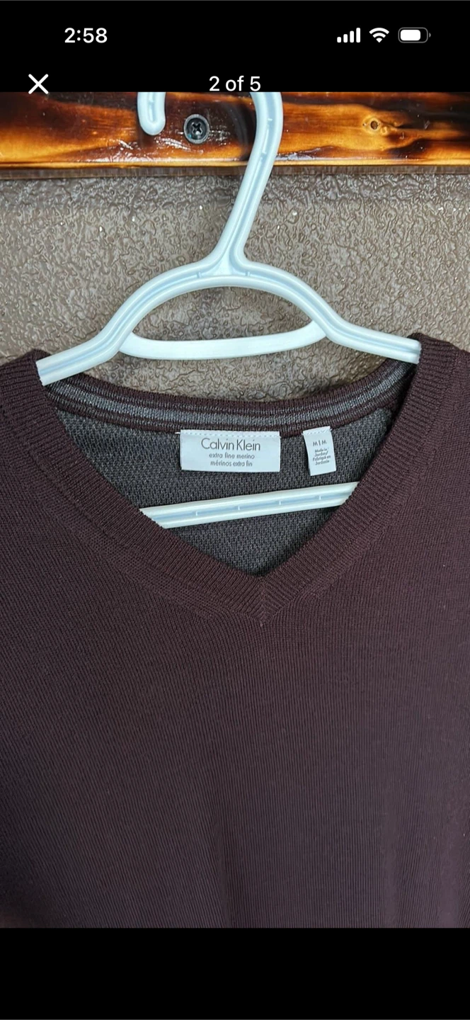 Calvin Klein Vneck Merino Wool Dress Sweater - photo 2