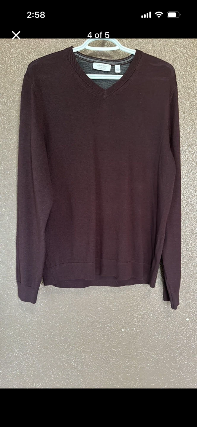 Calvin Klein Vneck Merino Wool Dress Sweater - photo 4
