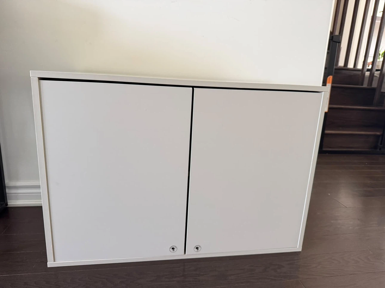 White Storage Cabinet with Two Doors - photo 2
