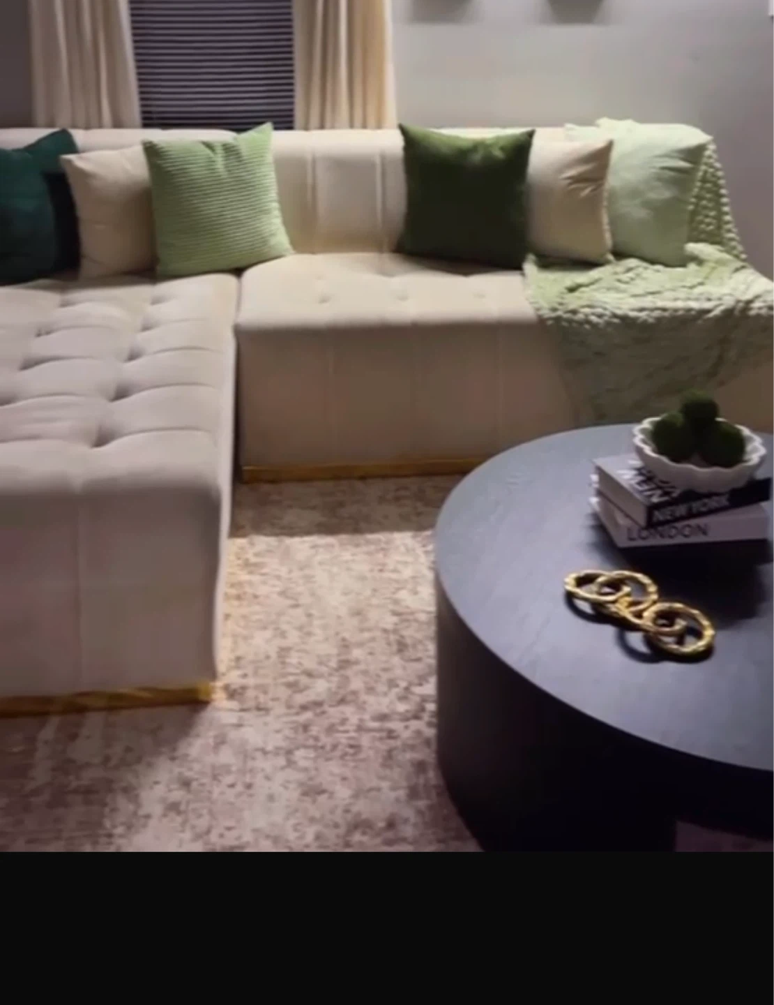 Modern Black Circular Coffee Table , muebles , mesa negra repisa - photo 2