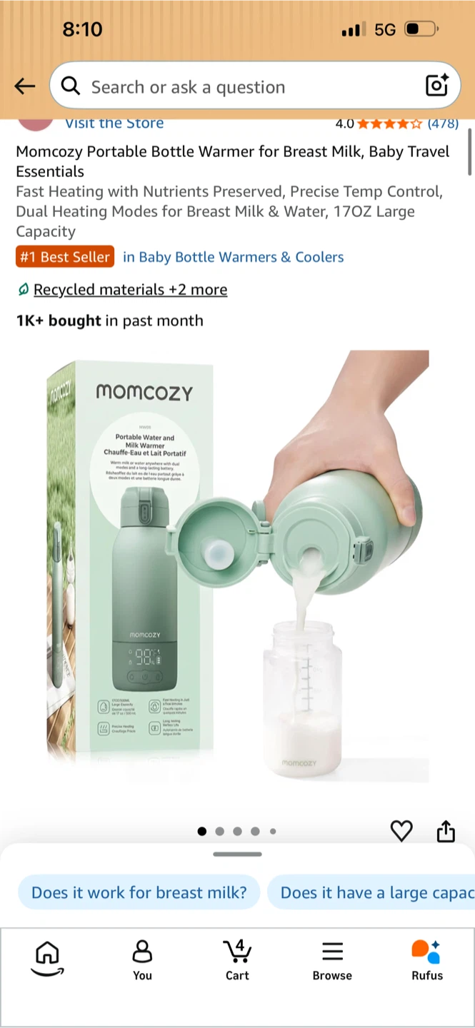 BNIB sealed Momcozy Portable Water and Milk Warmer