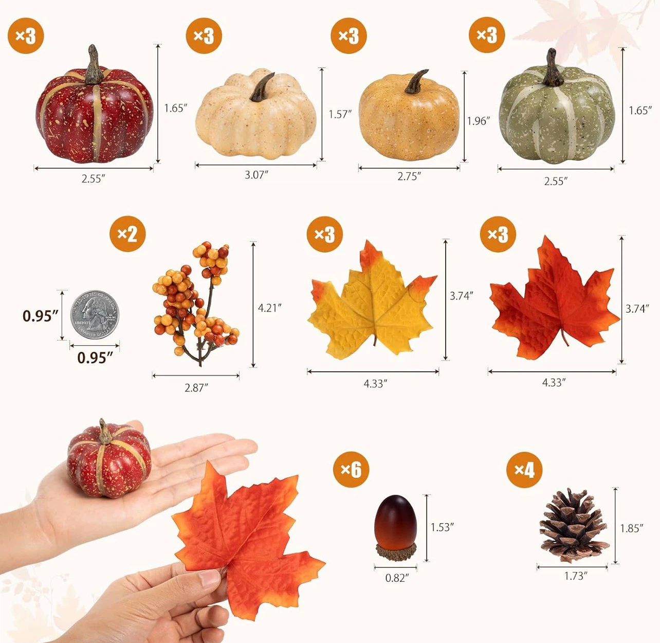 30 Piece Realistic Fall Pumpkin Decorative Set - photo 2