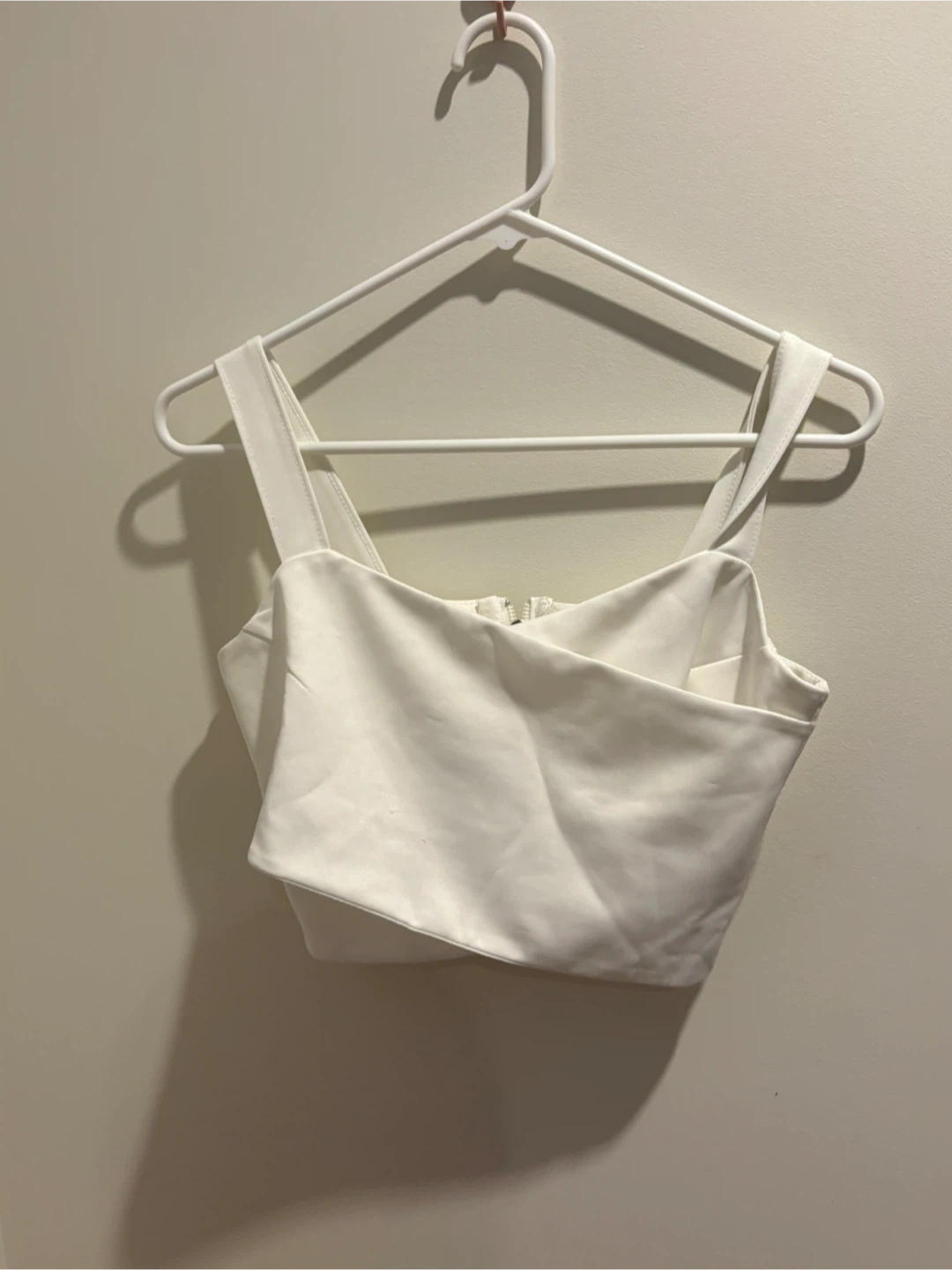 White Faux Leather Crop Top
