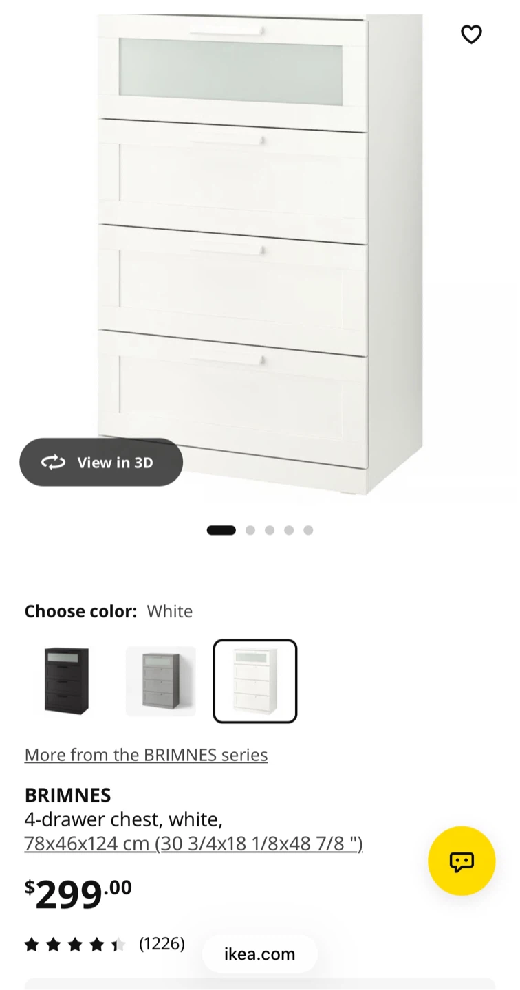 IKEA Brimnes 4-drawer chest, white