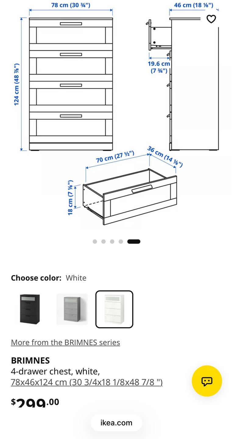 IKEA Brimnes 4-drawer chest, white - photo 2