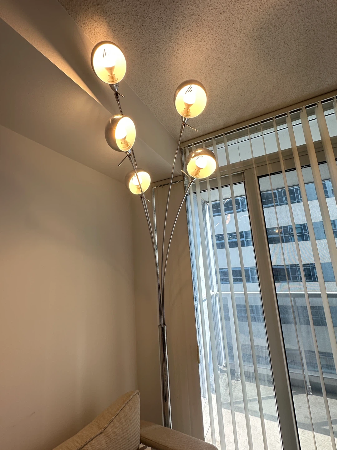 Five-Arm Chrome Arch Floor Lamp - photo 2