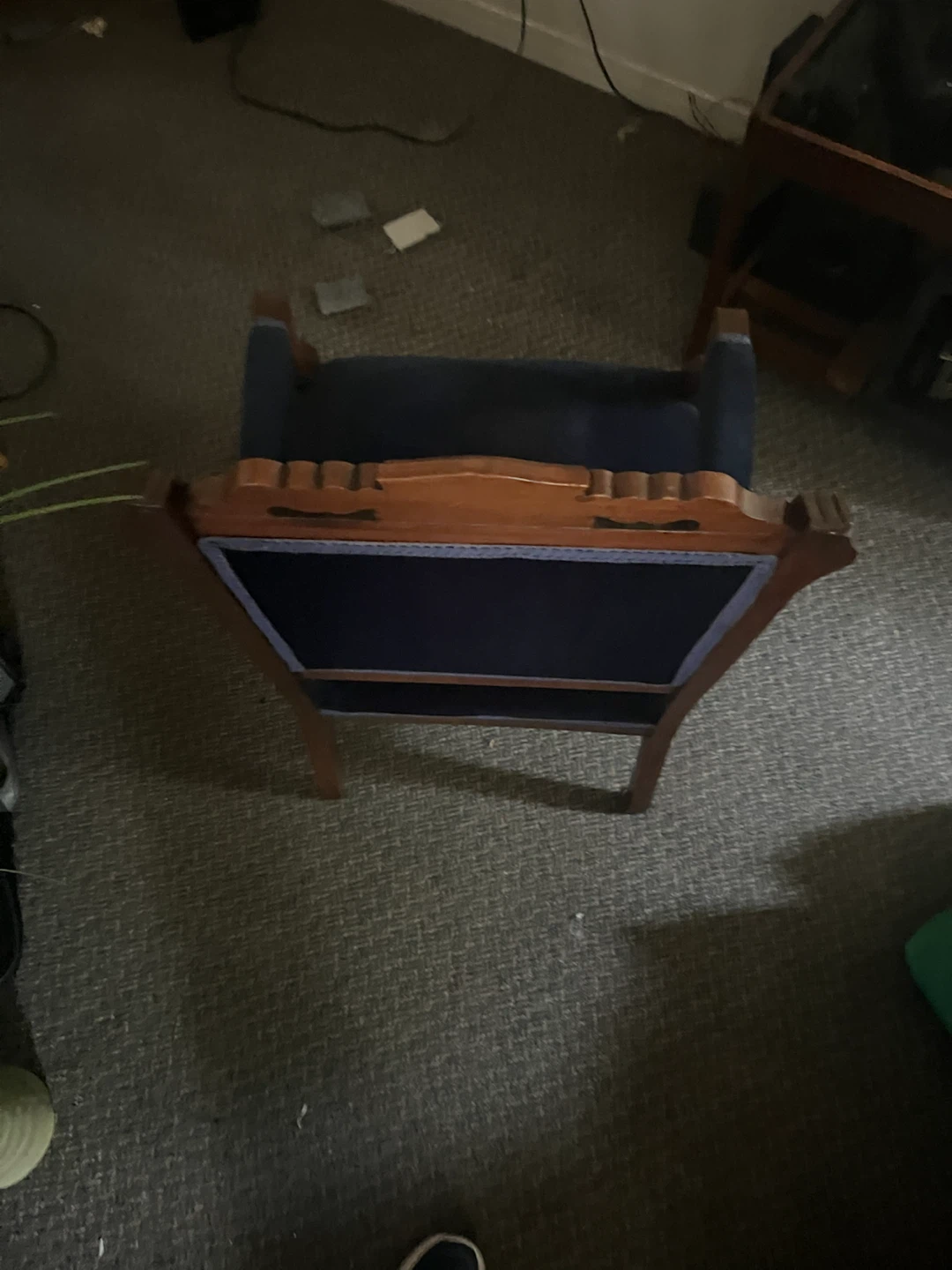 Vintage Navy Velvet Armchair - photo 2
