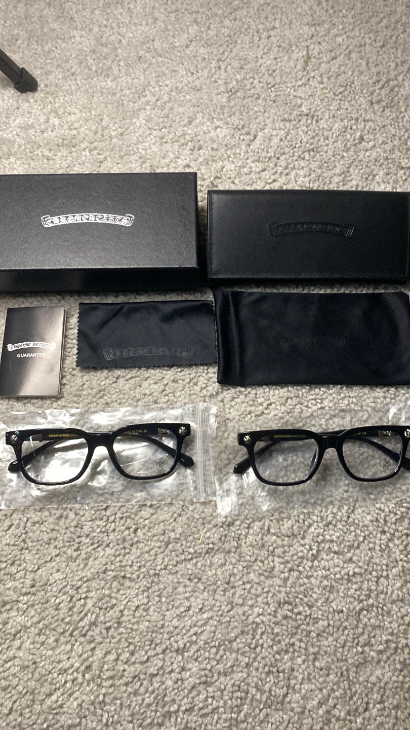 Black Chrome Hearts Glasses